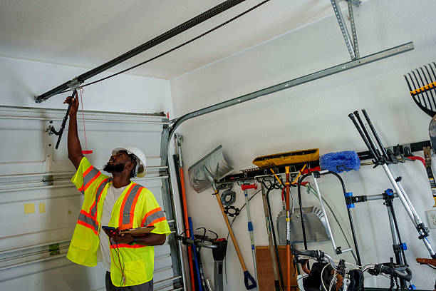 Professional Garage Door Panel Replacement technician working in Madison County County, IN
